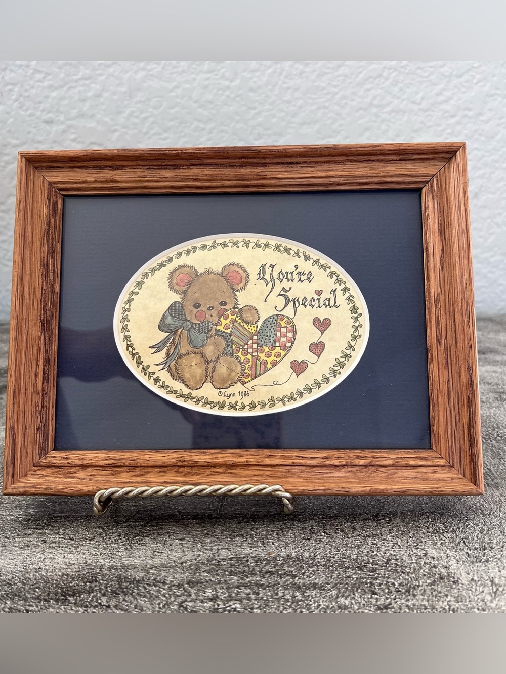 Vtg Creative Teddy Bear "You're Special" Framed Print Lynn Norton Parker 6x8